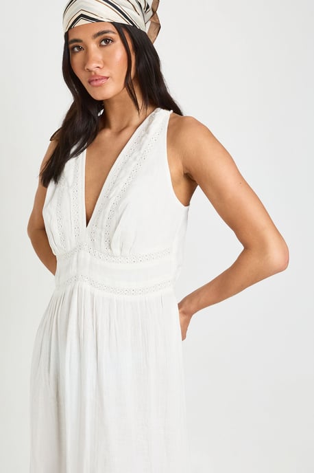 Textured Lace Trim Midaxi Dress - Image 3