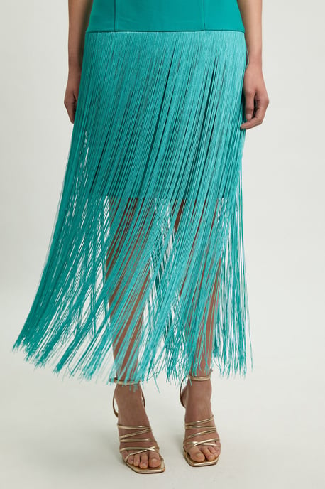 Figure Form Bandage Strappy Tassel Hem Knitted Dress - Image 2