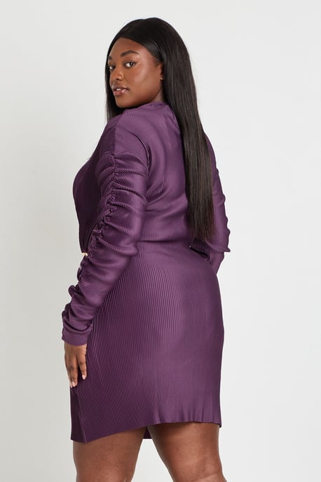 Plus Gold Trim Plisse Skater Dress - Image 2