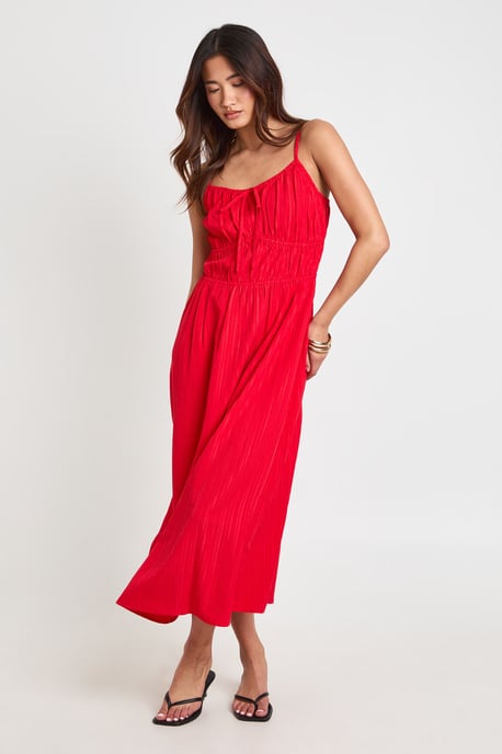 Textured Ruched Bust Midaxi Dress - Image 3