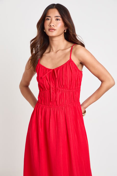Textured Ruched Bust Midaxi Dress - Image 4