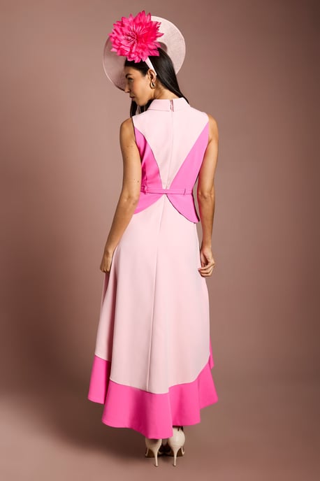 Lisa Tan Colour Blocked Crepe Midi Dress - Image 3