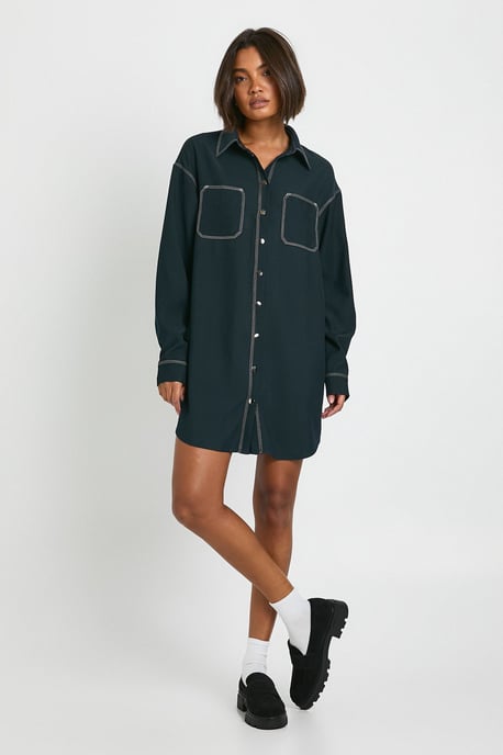 Tall Oversized Button Down Shirt Dress - Image 1