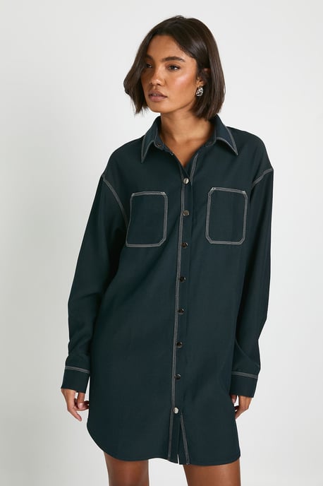 Tall Oversized Button Down Shirt Dress - Image 3