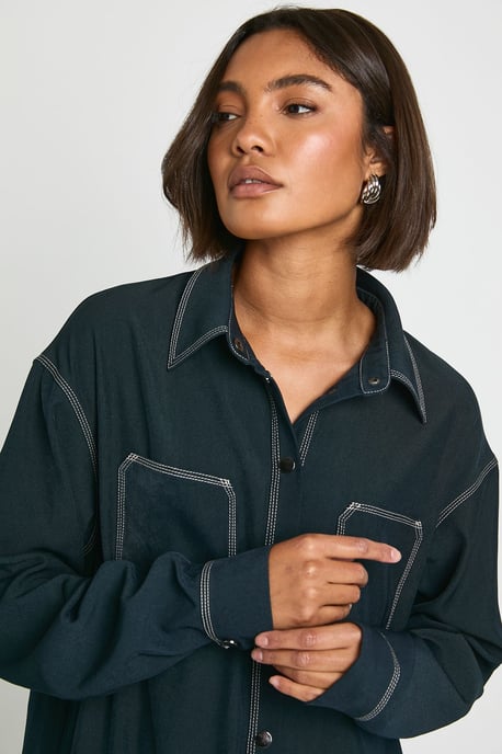 Tall Oversized Button Down Shirt Dress - Image 4