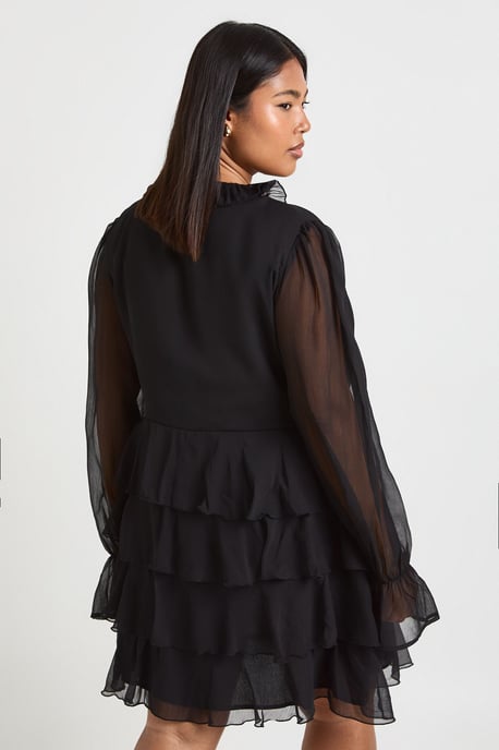 Plus Ruffle Wrap Skater Dress - Image 2