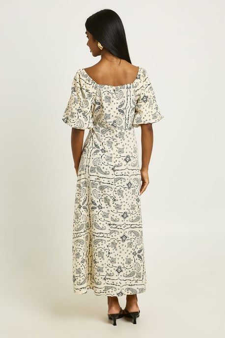 Lace Trim Paisley Print Midaxi Dress - Image 2