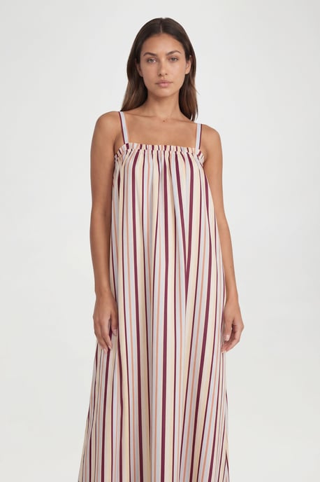 Tall Cotton Poplin Stripe Swing Dress - Image 4