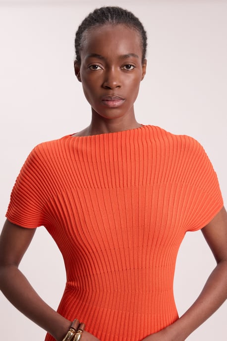 Stitch Detail Knit Midi Dress - Image 2