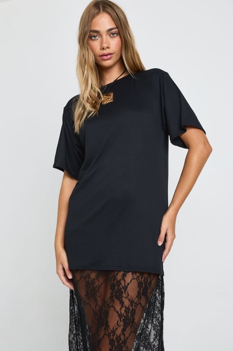 Petite Lace Detail Midaxi T-Shirt Dress - Image 2