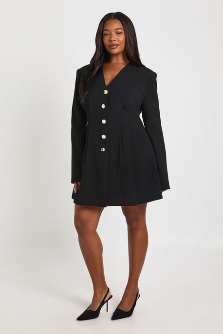 Plus High Neck Lace Satin Structured Mini Dress - Image 3