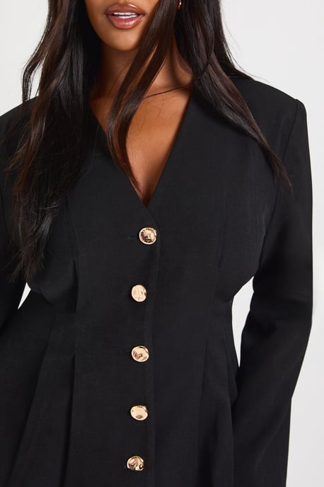 Plus High Neck Lace Satin Structured Mini Dress - Image 4