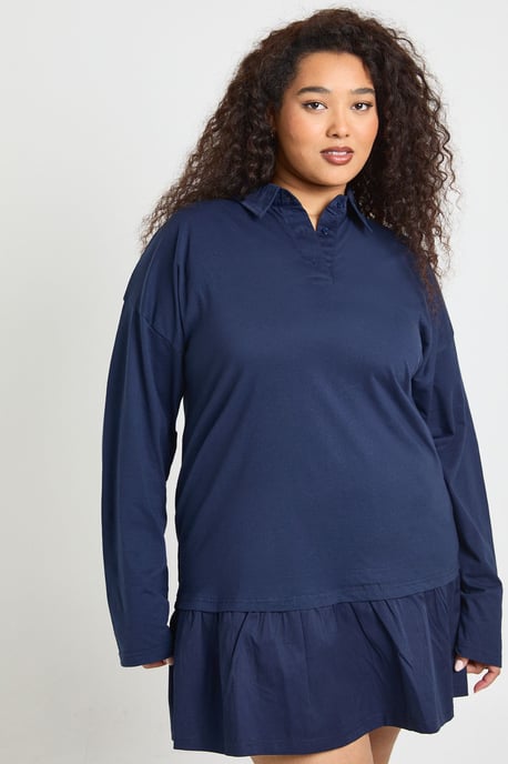 Plus Frill Hem T-Shirt Dress - Image 1