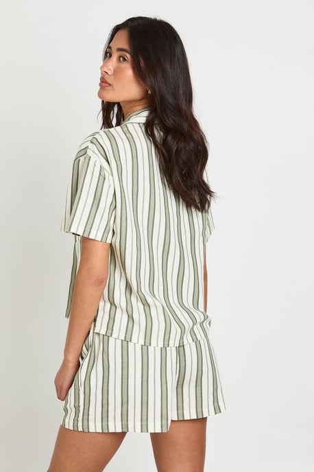 Petite Premium Linen Stripe Shorts - Image 2