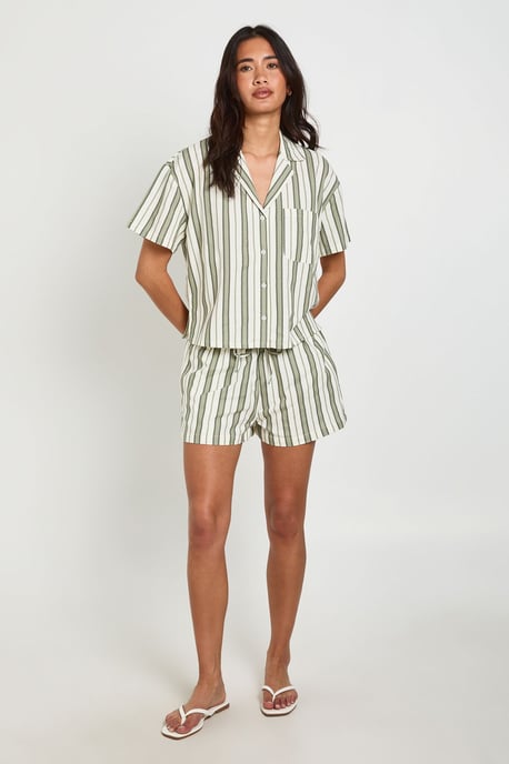Petite Premium Linen Stripe Shorts - Image 3