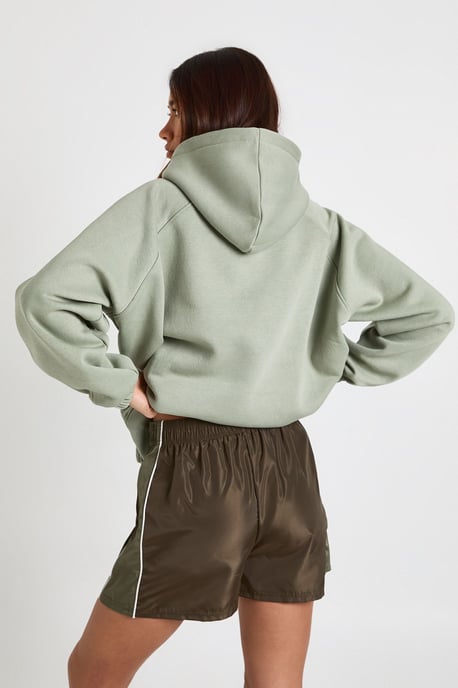 Nylon High Waist Contrast Panel Track Shorts - Image 2