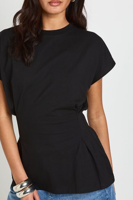 Pleat Waist Peplum T -Shirt - Image 4