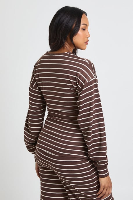 Maternity Soft Stripe Long Sleeve Top - Image 2