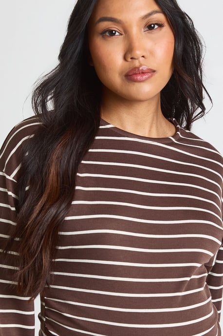 Maternity Soft Stripe Long Sleeve Top - Image 4