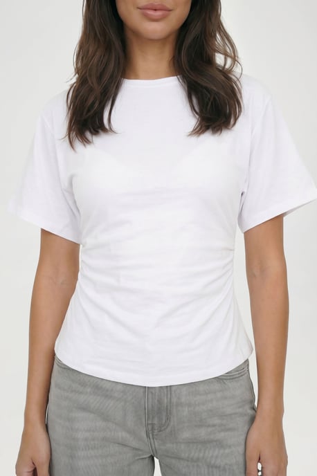 Petite Jersey Ruched Waist Cap Sleeve T-Shirt - Image 4
