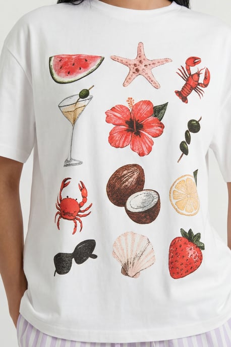 Tropical Collage Printed Oversized T-Shirt - Image 3