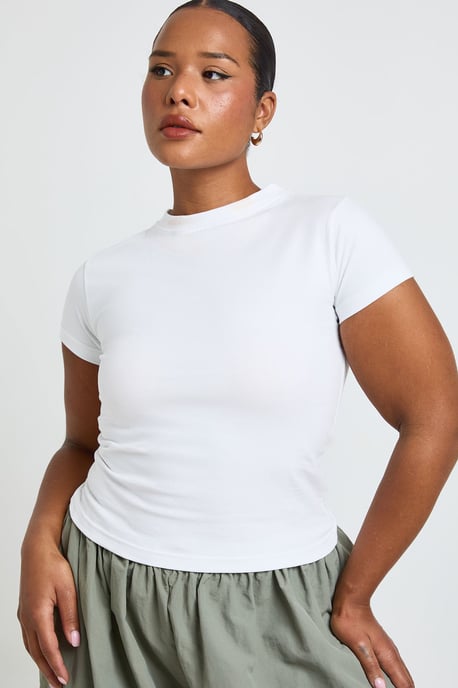 Plus Basic Short Sleeve Fitted Top - Image 3