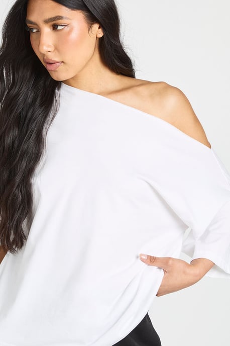 Tall Off The Shoulder Oversized T-Shirt - Image 4