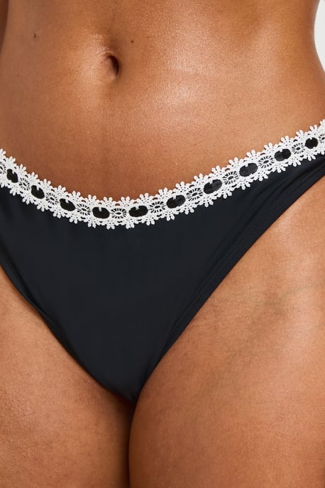 Lace Trim Underwire Balcony Top And Brief Bottoms - Image 4