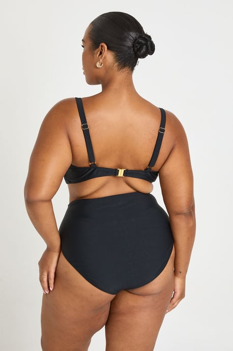 Plus Trim Detail Bikini Top & High Waist Brief Set - Image 2