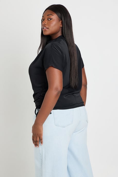 Plus Side Drape Tie Detail Blouse - Image 2