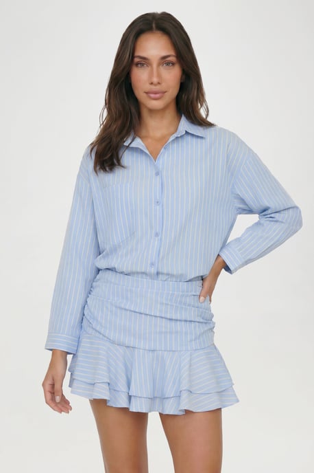 Petite Loose Fitting Stripe Shirt - Image 4