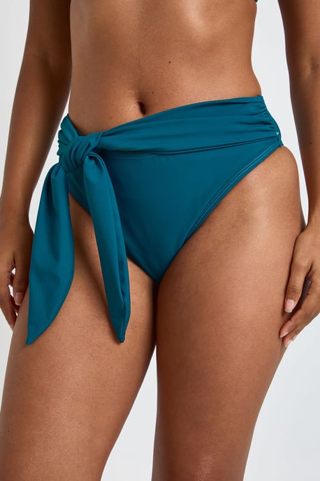 Tummy Control Wrap Detail High Waist Bikini Bottom - Image 4