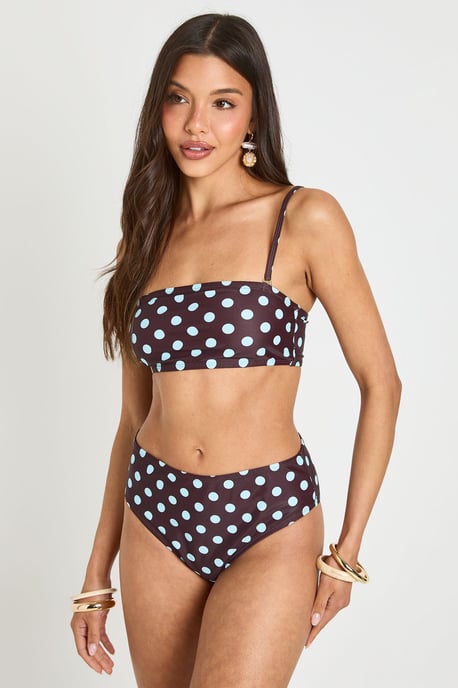 Polka Dot Essentials High Waist Bikini Bottom - Image 1