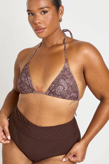 Plus Tummy Control Wrap Over Waist Bikini Bottom - Image 4