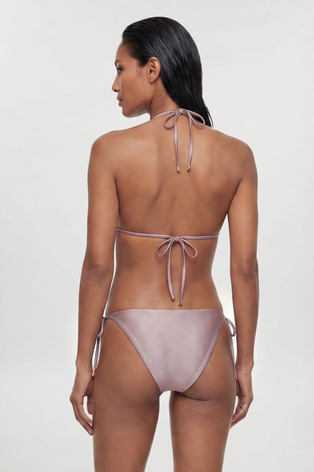 Metallic Bikini Bottom With Bead Detail - Image 3