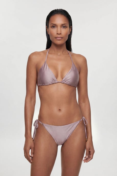 Metallic Bikini Bottom With Bead Detail - Image 4
