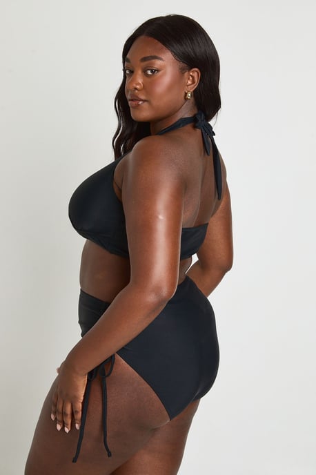 Plus Tummy Control Ruched High Waist Bikini Bottom - Image 2
