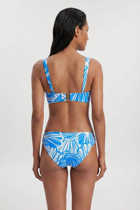 Blue Abstract Print High-Waisted Bikini Bottom - Image 2