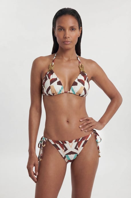 Trim Detail Printed Bikini Bottom - Image 4