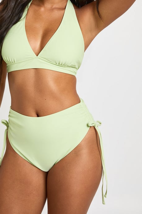 Tummy Control Ruched High Waist Bikini Bottom - Image 4