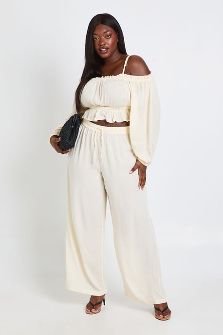 Plus Textured Beach Bardot Top - Image 3