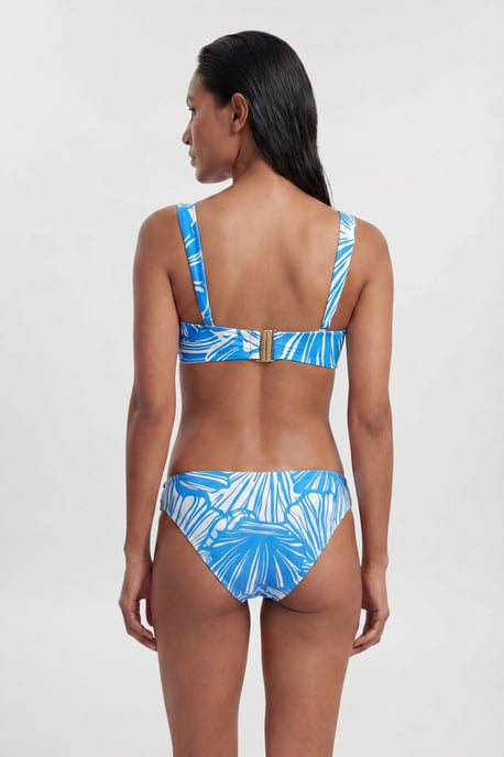 Blue Abstract Print Bandeau Bikini Top - Image 2