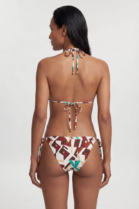 Trim Detail Geo Print Bikini Top - Image 2