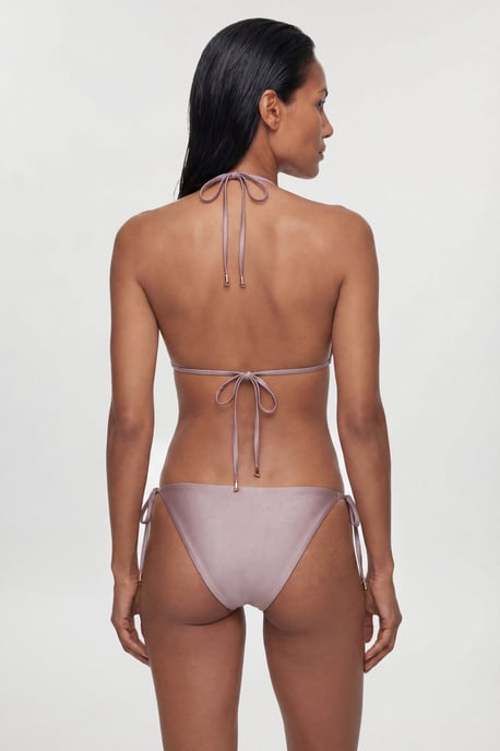 Metallic Bikini Top With Bead Detail - Image 3