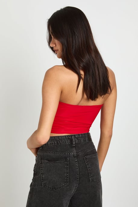 Ruched Square Neck Halter Top - Image 2