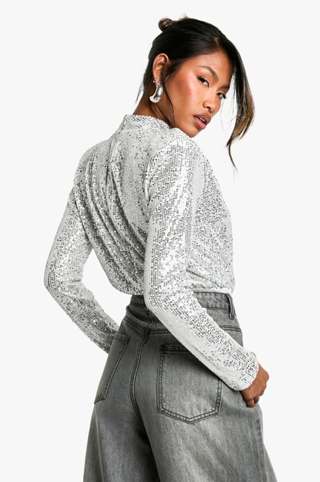 High Neck Sequin Bodysuit - Image 2