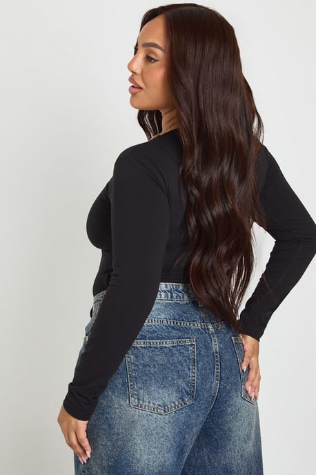 Plus Long Sleeve Crew Neck Bodysuit - Image 2
