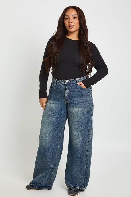 Plus Long Sleeve Crew Neck Bodysuit - Image 3