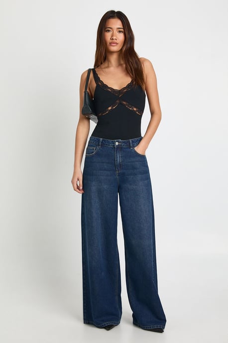 Cotton Lace Trim Detail Bodysuit - Image 3