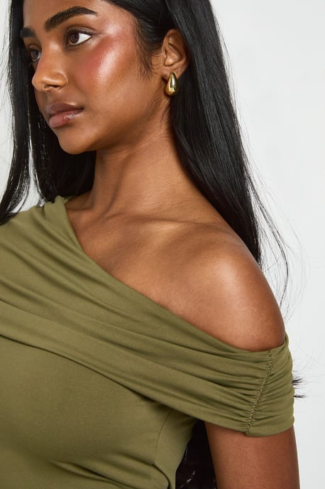 Matte Slinky Off TheShoulder Bodysuit - Image 4